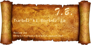 Turbéki Borbála névjegykártya