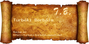 Turbéki Borbála névjegykártya